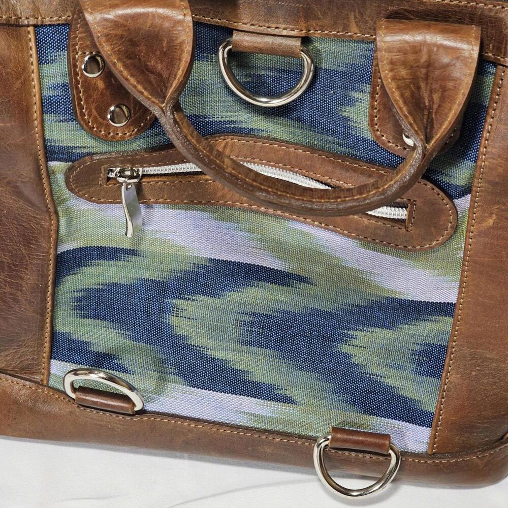 Mini Aria Convertible Day Bag Shoulder Or Backpack Brown Leather And Canvas - Picture 13 of 15